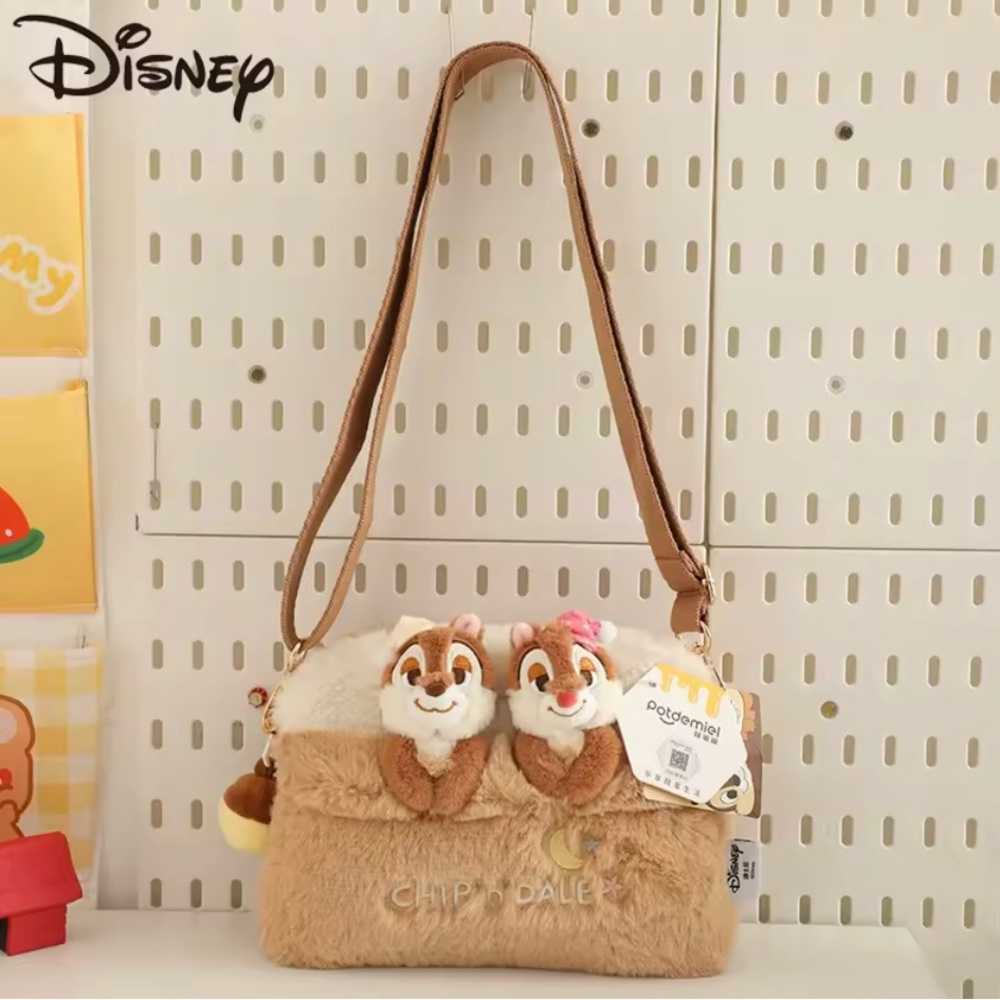 Disney Chip & Dale Plush Shoulder Bag - Tan and Cream